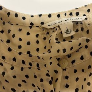 Banana Republic Silk Polka Dot Blouse Cap Sleeves